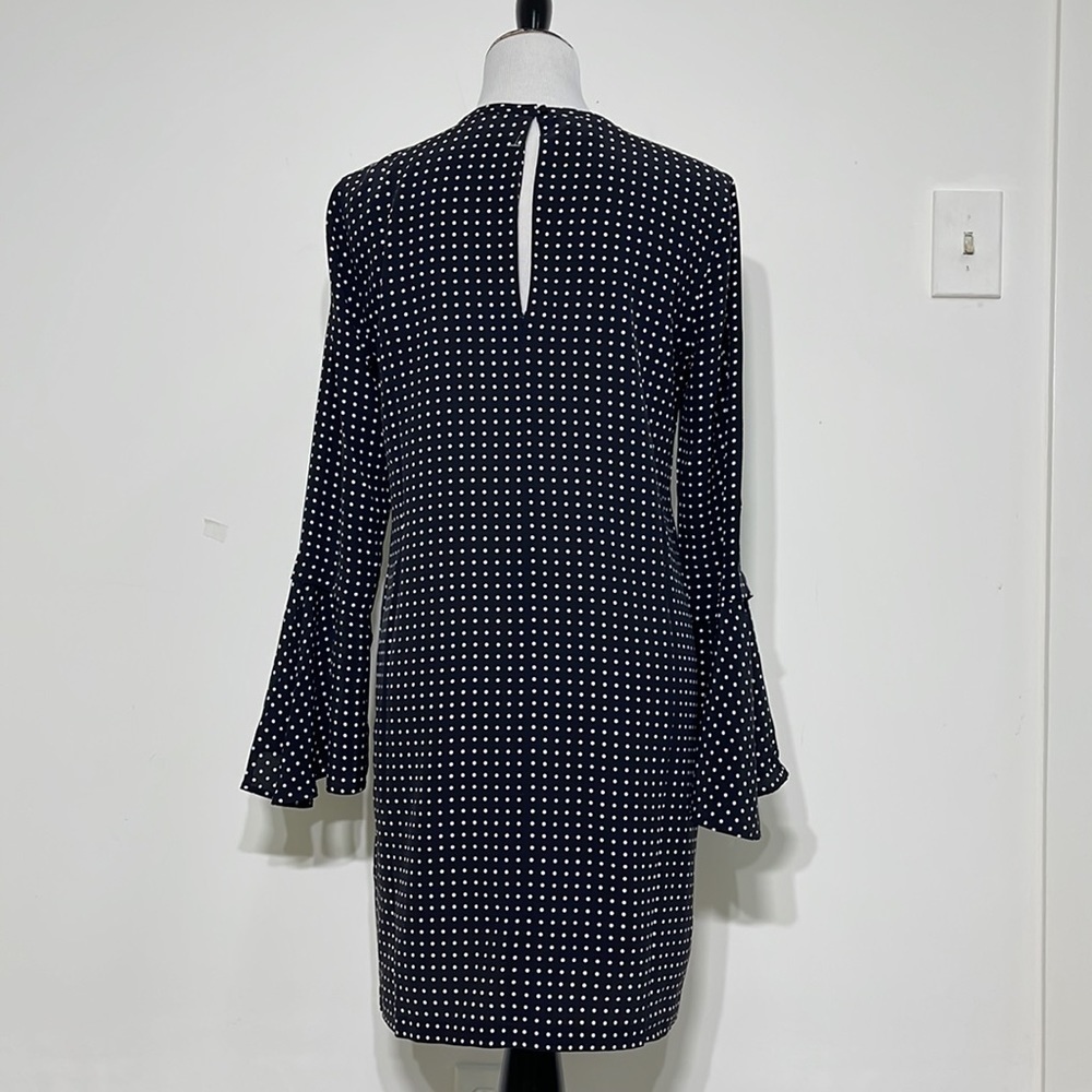 NEW Equipment Femme Mari Minimalist Mini Polka Dot Silk Dress Bell Sleeve Mini S - Picture 8 of 14